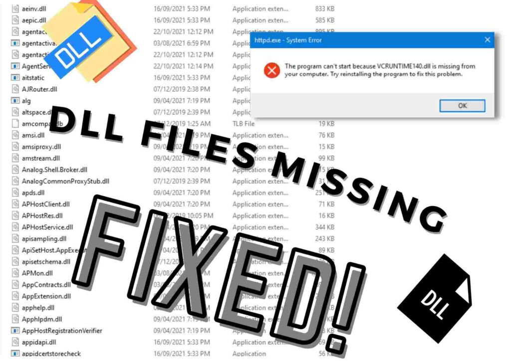 How to fix DLL files missing error