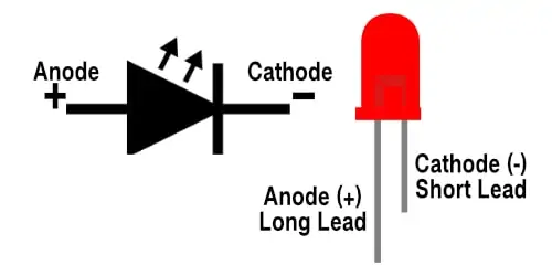 red led pinout schematic
