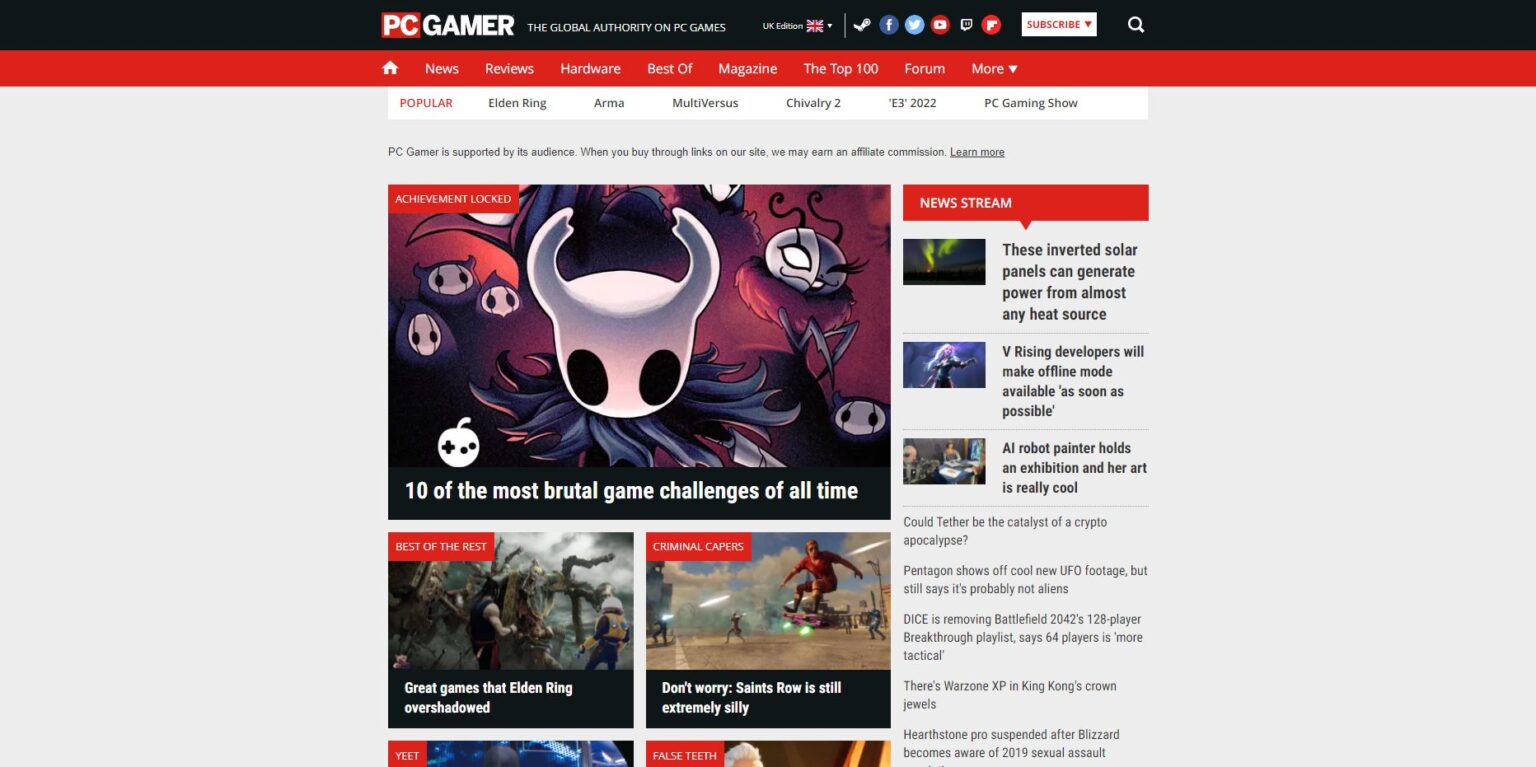 PCGamer Gaming Website