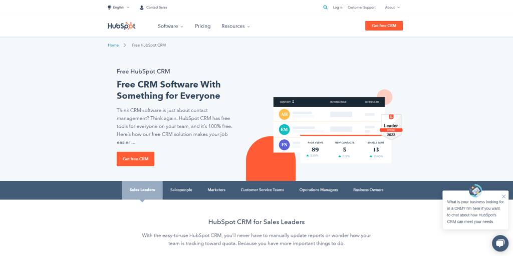 HubSpot Best Free CRM Software for Businesses
